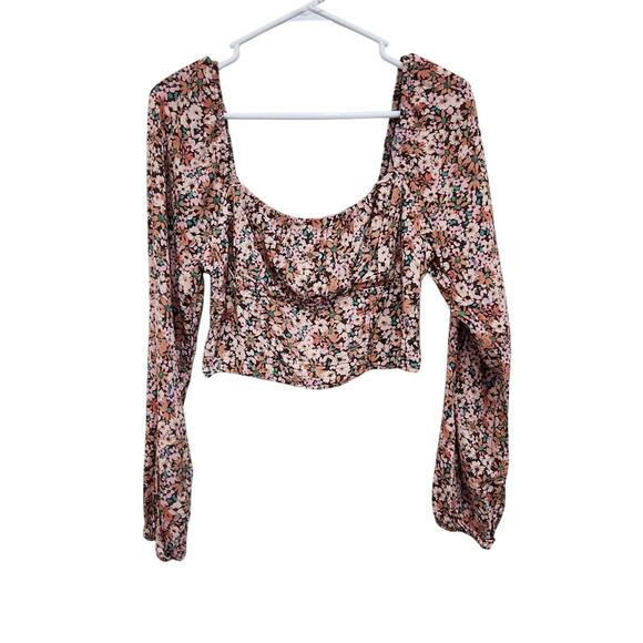 Wild Fable Floral Milkmaid Cottagecore Blouse Long Sleeves Square Neck Small - Picture 1 of 8